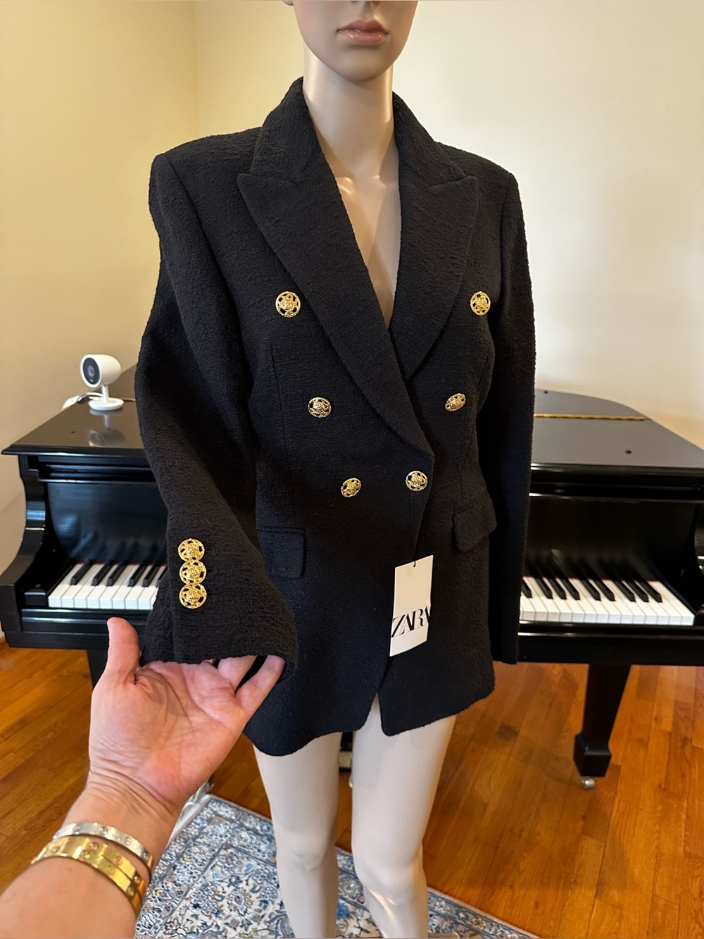 Zara NWT RARE Timeless Classic Minimalist Tailored Tweed Textured Runway Jacket - Picture 10 of 14
